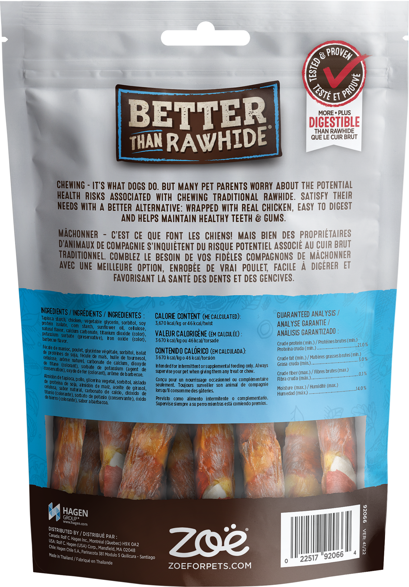 ZOE - Rawhide Free Twists Treats for Dogs - BBQ Chicken