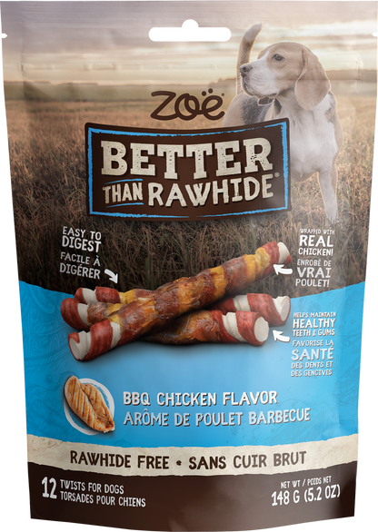 ZOE - Rawhide Free Twists Treats for Dogs - BBQ Chicken