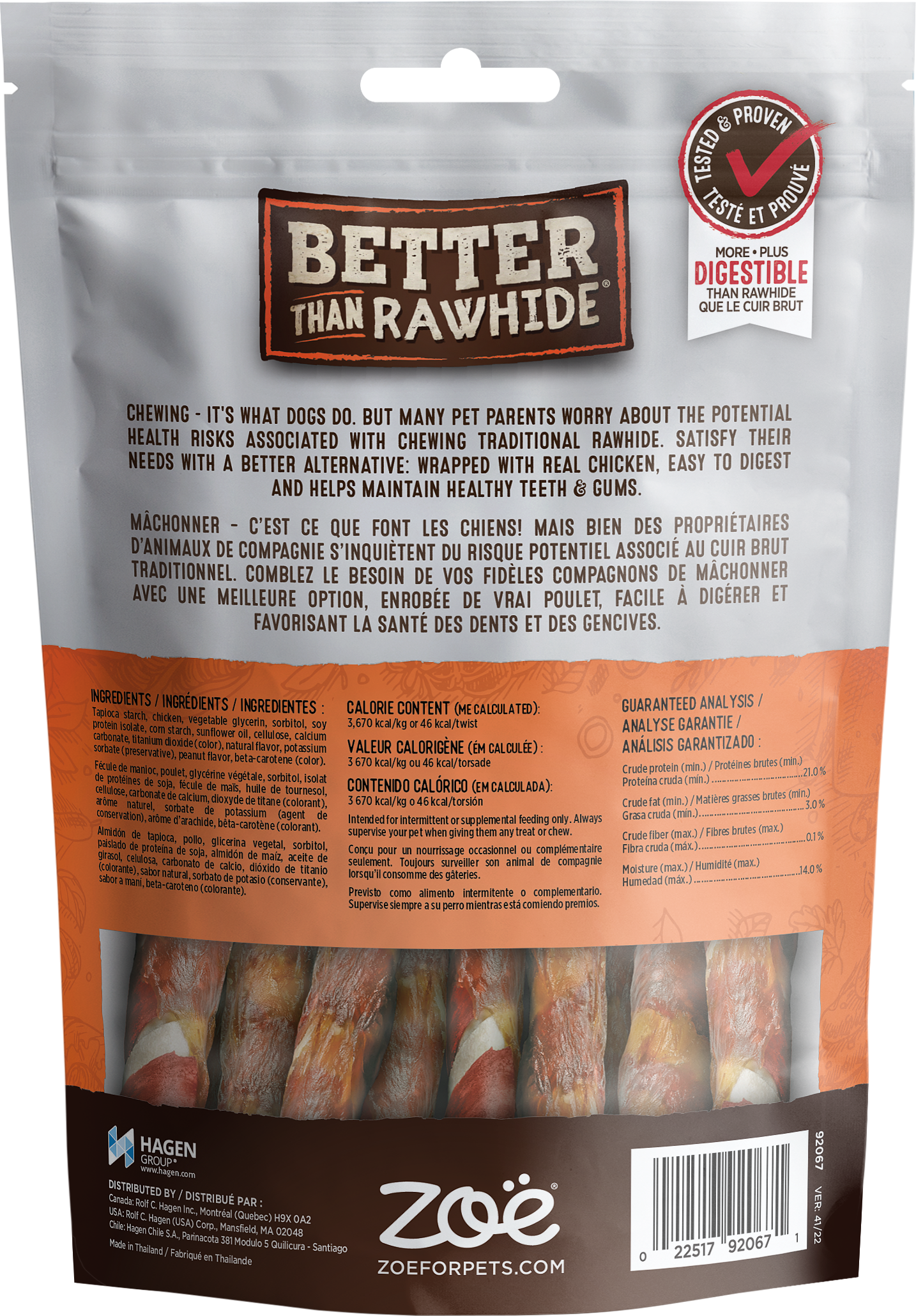 ZOE - Rawhide Free Twists Treats for Dogs - Peanut Butter Flavour