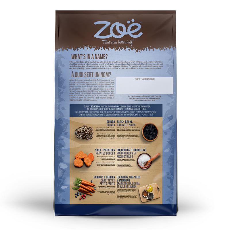 ZOE - Medium Breed Adult Dry Dog Food - Chicken, Quinoa & Black Bean, 5kg