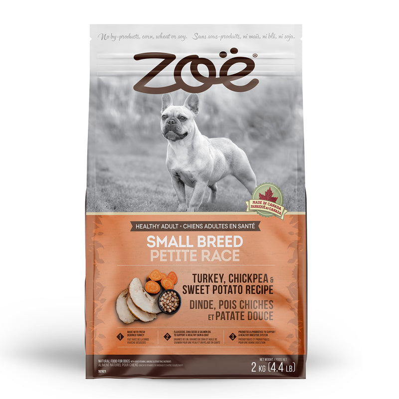 ZOE - Small Breed Adult Dog Dry Food - Turkey, Chickpea & Sweet Potato, 2kg