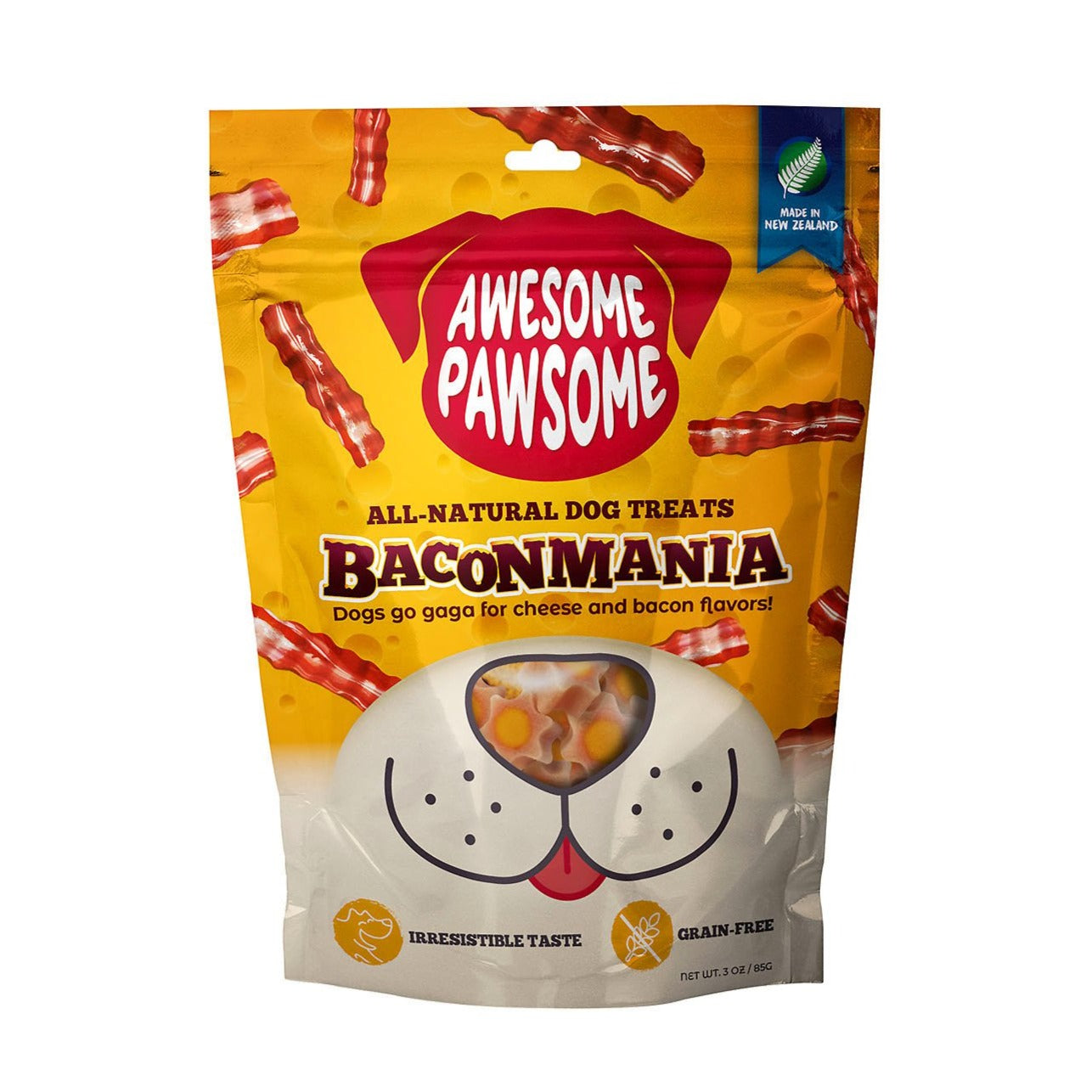 Awesome Pawsome - Baconmania All-Natural Grain-Free Dog Treats, 85g