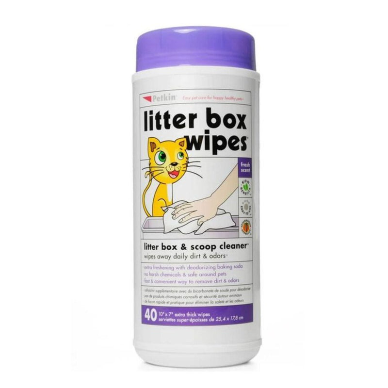 Petkin - Litter Box Wipes, 40 wipes