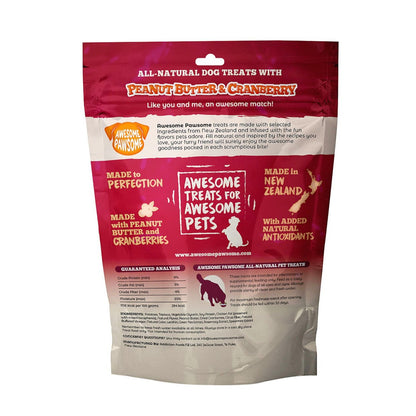 Awesome Pawsome - Peanut Butter & Cranberry All-Natural Grain-Free Dog Treats, 85g