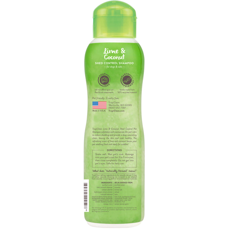 Tropiclean - Lime & Coconut Shampoo, Shed Control, 355 ml