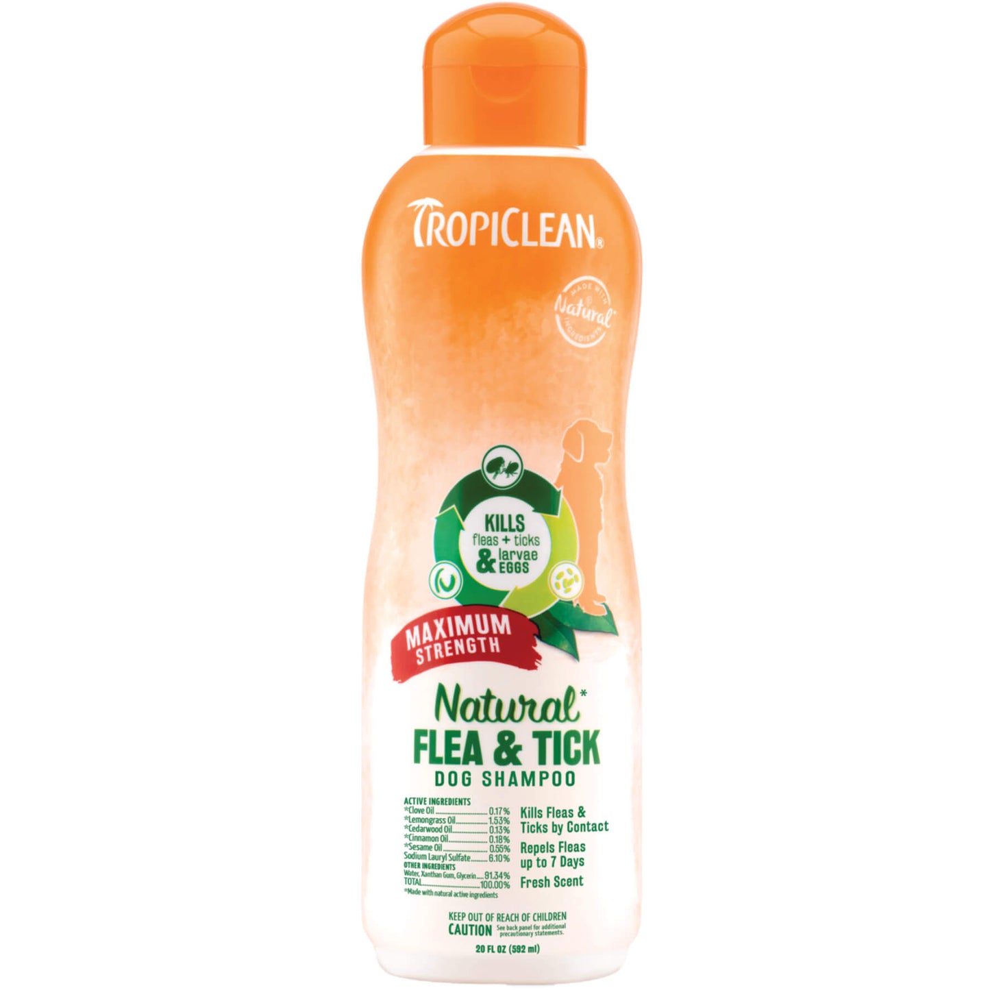 Tropiclean - Natural Flea & Tick Shampoo, Maximum Strength