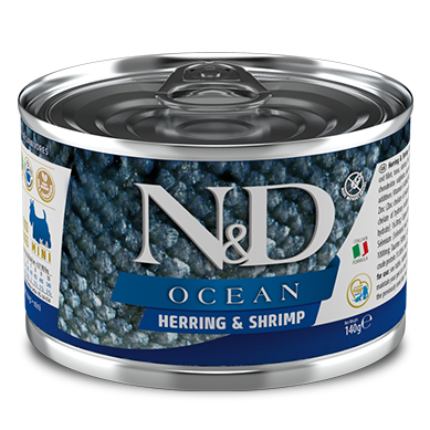 FARMINA - Ocean, Herring and Shrimp, Dog Wet Food, Grain-Free, Adult Mini Breed, 140g