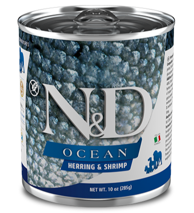 FARMINA - Ocean, Dog Wet Food, Grain-Free, Adult, Herring and Shrimp, 285g