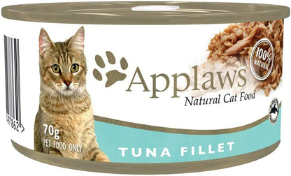 Applaws Cat Wet Food 70g Tuna Fillet in Broth (Pack of 24)