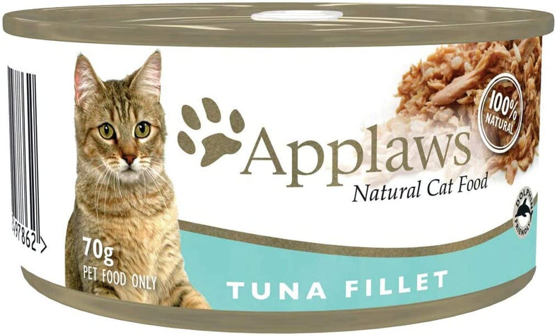 Applaws Cat Wet Food 70g Tuna Fillet in Broth (Pack of 24)