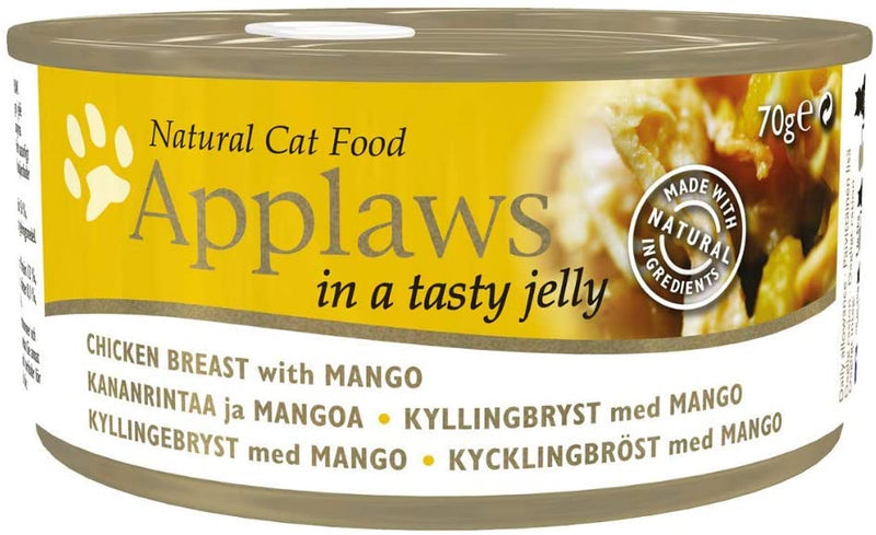 Applaws Cat Wet Food 70g Chicken Breast & Mango with Tasty Jelly (Pack of 24)