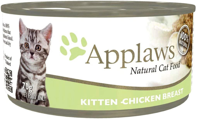 Applaws Kitten Wet Food 70g Chicken Breast in Broth (Pack of 24)