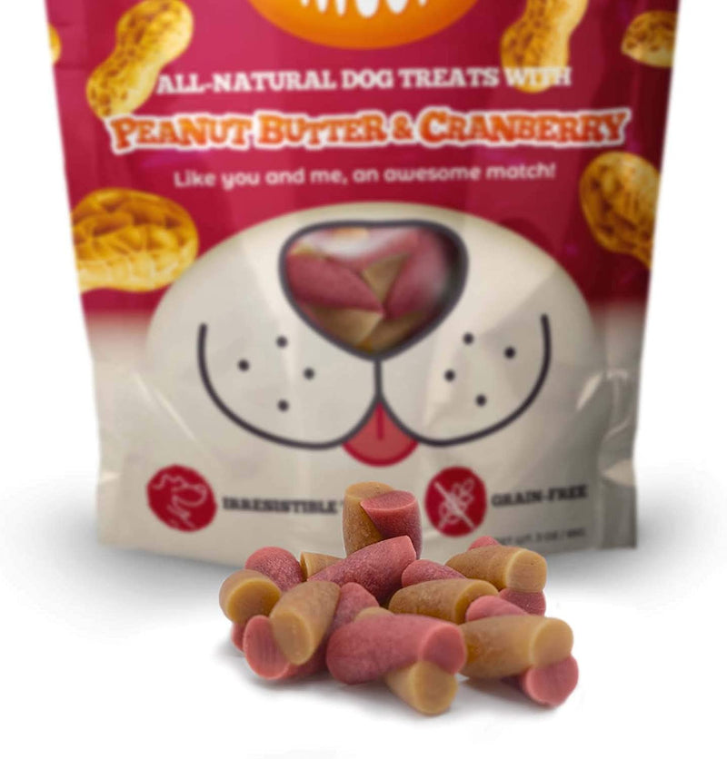 Awesome Pawsome - Peanut Butter & Cranberry All-Natural Grain-Free Dog Treats, 85g