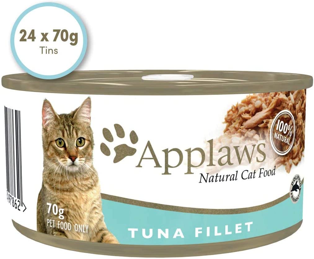 Applaws Cat Wet Food 70g Tuna Fillet in Broth (Pack of 24)