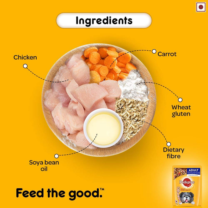 Pedigree - Grilled Liver Chunks Flavor with Vegetables Gravy - Wet Food For Adult Dog - 70gm