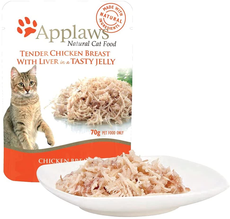 Applaws Cat Wet Food 70g Tender Chicken Breast with Liver in a Tasty Jelly (Pack of 16)