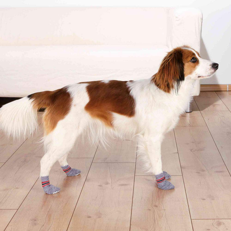 Trixie - Dog Socks, Non-Slip, Grey