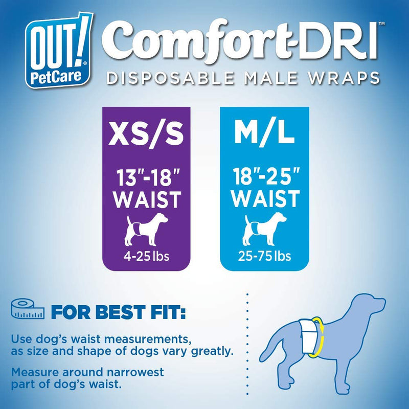 OUT! - Disposable Male Dog Diapers XS-S