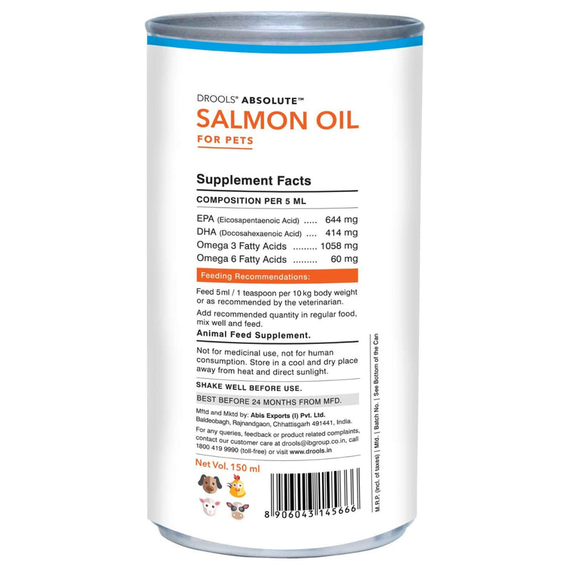 Drools - Absolute Salmon Oil Syrup - Supplement For Dog