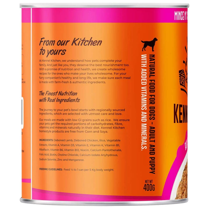 Kennel Kitchen - Mince n' Gravy Dog Food, Chicken & Lamb, 400g + (400g Free)