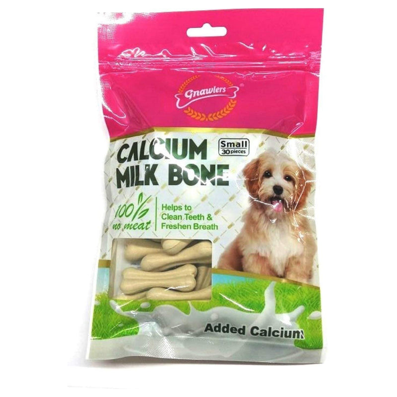 Gnawlers - Calcium Milk Bone (Small 30 Pieces) - Dog Treat - 270g