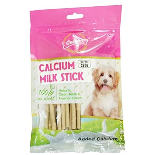 Gnawlers - Calcium Milk Stick - Brown Dog Treat - 270 g