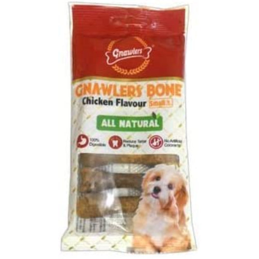 Gnawlers - Chicken Bone - Dog Snacks Chew Bone(Small 4 Pieces) 108g