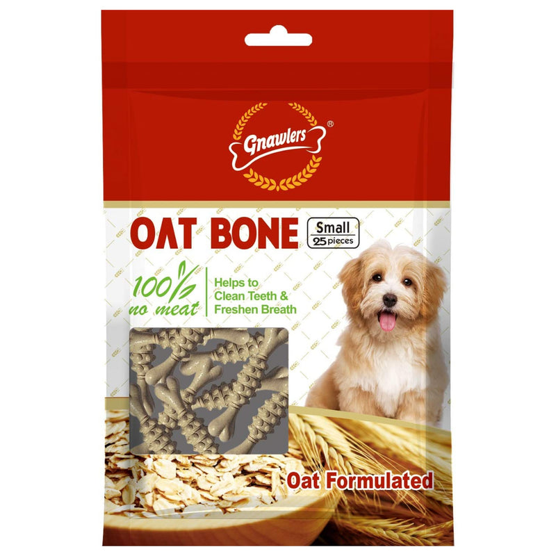Gnawlers - Oat Bone Dog Treat - (Small 25 Pieces) - 225 g