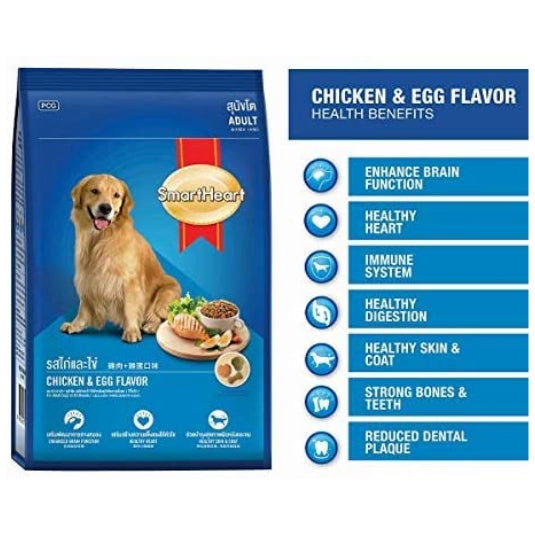 Smart Heart - Adult Dog Dry Food, Chicken & Egg Flavour