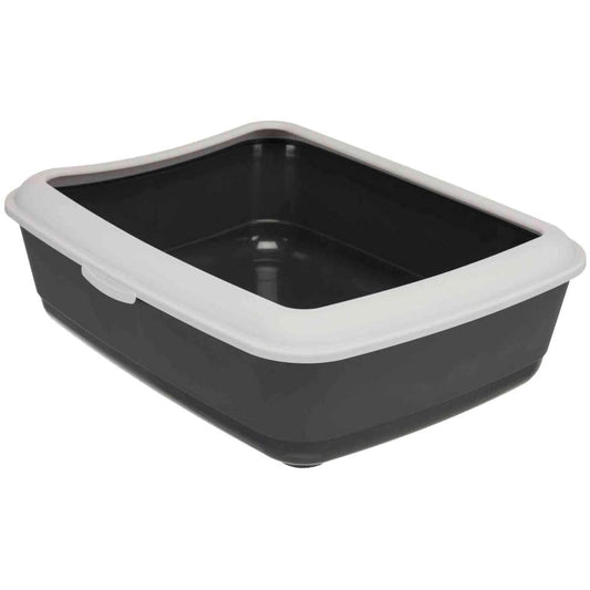 Trixie - Classic Cat Litter Tray with Rim Light Grey/Dark Grey(19 X 15 X 6)