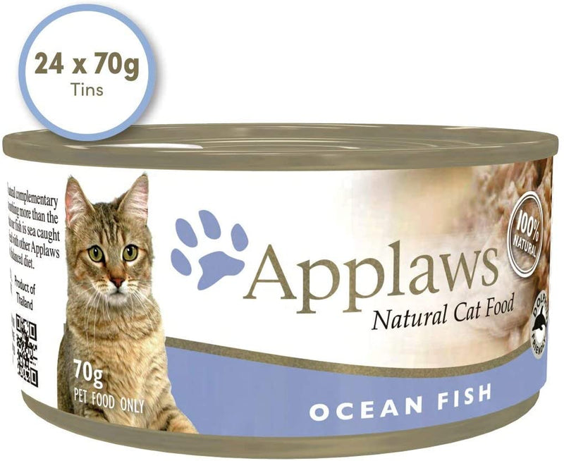 Applaws Cat Wet Food 70g Ocean Fish in Broth (Pack of 24)