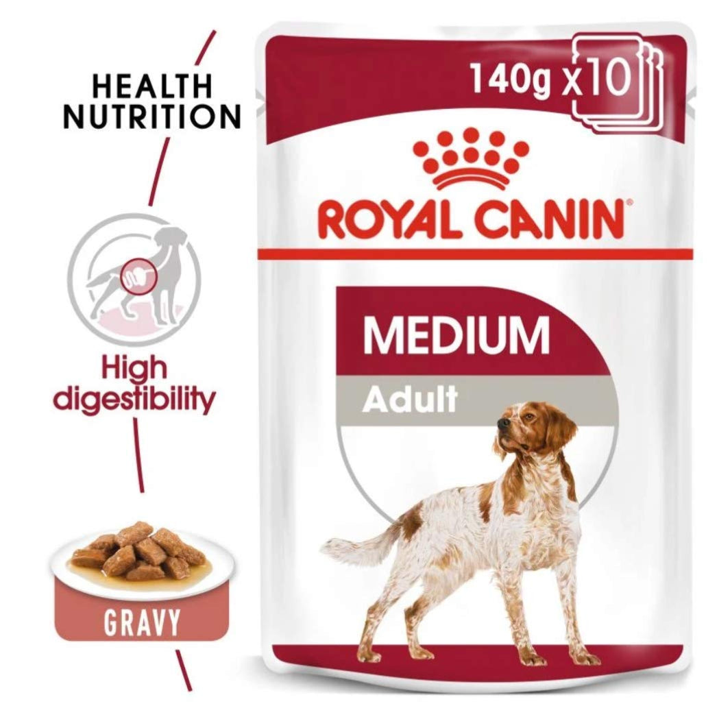 Royal Canin - Wet Dog Food - Medium Adult - 140g X 10 Pouches