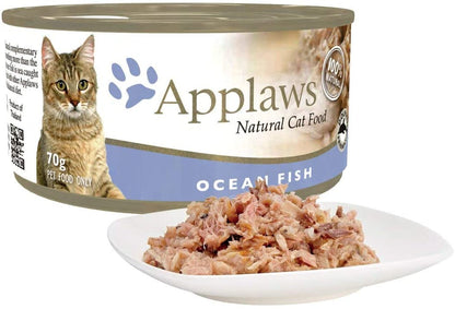 Applaws Cat Wet Food 70g Ocean Fish in Broth (Pack of 24)