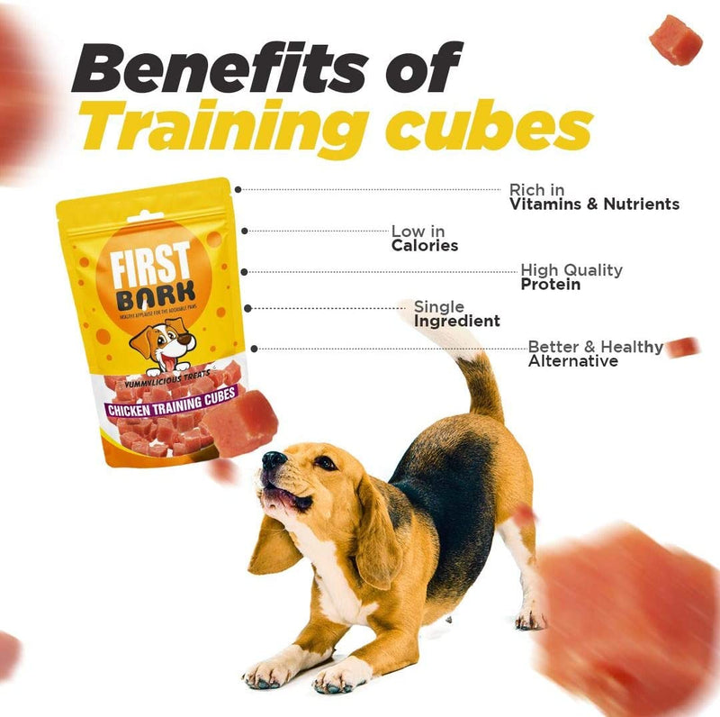 First Bark - Chicken Training Cubes, Dog treats, 70gm