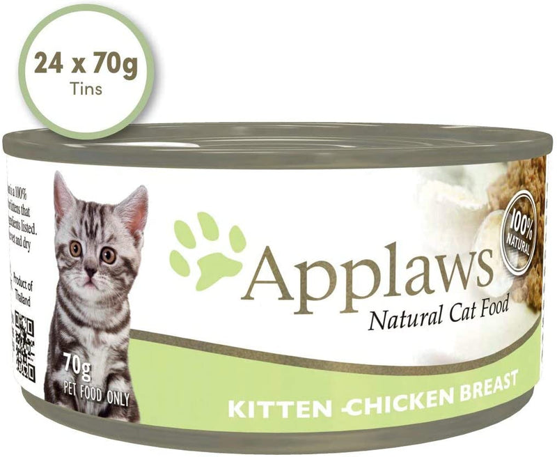 Applaws Kitten Wet Food 70g Chicken Breast in Broth (Pack of 24)