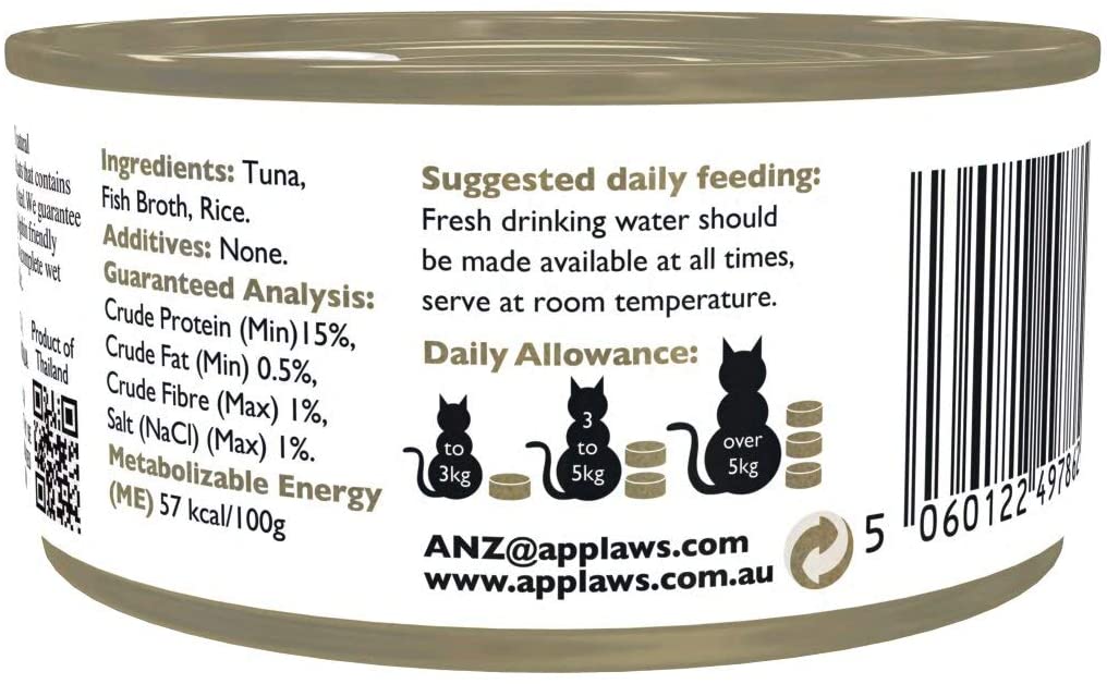 Applaws Cat Wet Food 70g Tuna Fillet in Broth (Pack of 24)