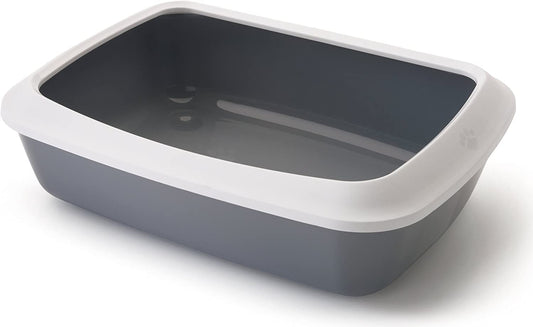 Savic-Iriz - Cat Litter Tray with Rim Retro Cold - Gray (17-inch)