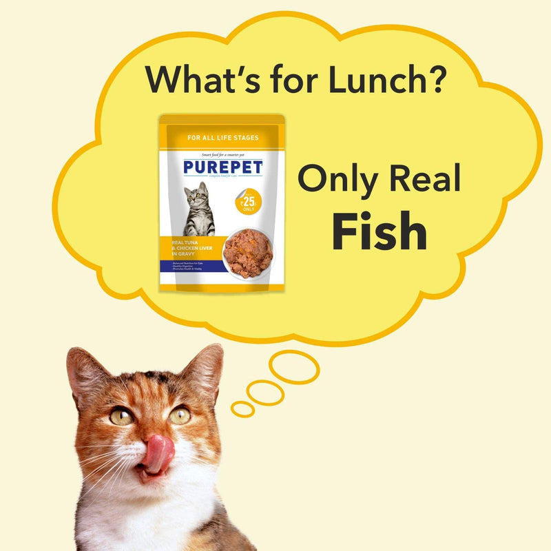 Purepet - Real Tuna and Chicken Liver in Gravy - Wet Food For Cat - 70gm