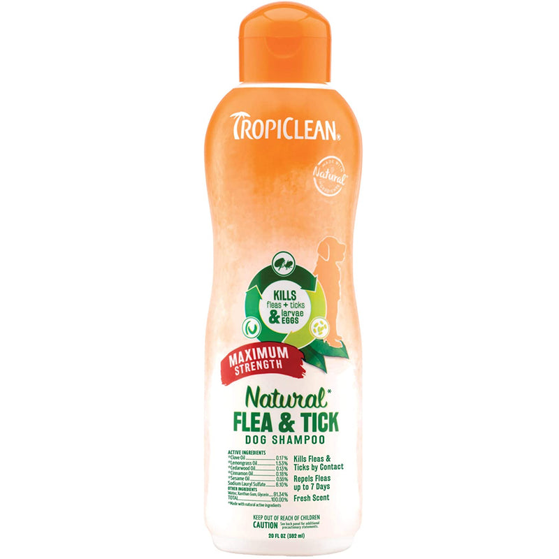 Tropiclean - Natural Flea & Tick Shampoo, Maximum Strength