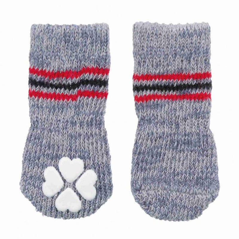 Trixie - Dog Socks, Non-Slip, Grey