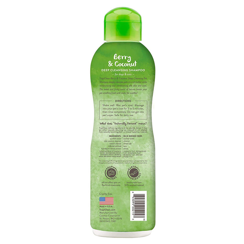 Tropiclean - Berry & Coconut Shampoo, Deep Cleansing, 355 ml