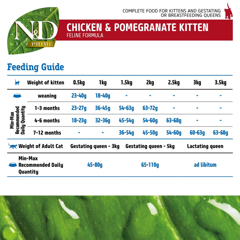 FARMINA N&D Prime - Chicken and Pomegranate -  Kitten, Grain-Free, Dry Cat Food