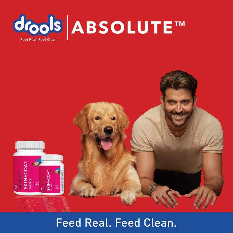 Drools Absolute Skin+Coat Tablet, Supplement For Dog