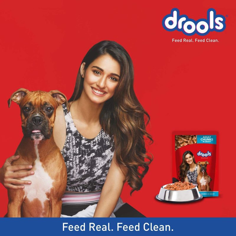 Drools - Real Chicken and Chicken Liver Chunks in Gravy - Wet Food For Adult Dog - 150gm
