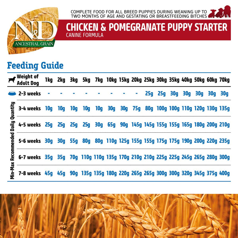 FARMINA - N&D - Ancestral Grain - Chicken and Pomegranate - Dry Food - Starter Puppy - All Breed