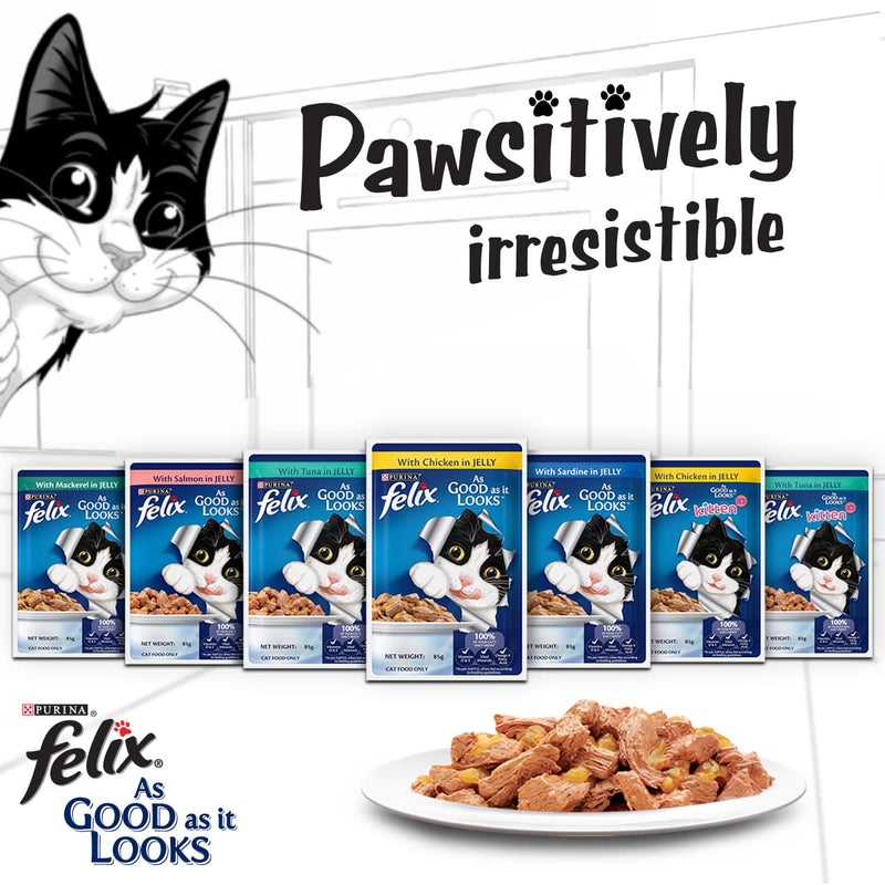 PURINA - Felix - with chicken in jelly - Adult - cat wet food - 85g
