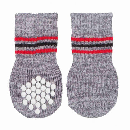 Trixie - Dog Socks, Non-Slip, Grey