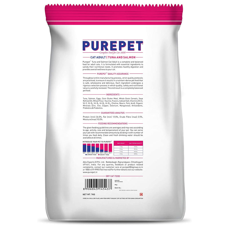 Purepet - Tuna and Salmon - Dry Food For Adult Cat - 7 kg