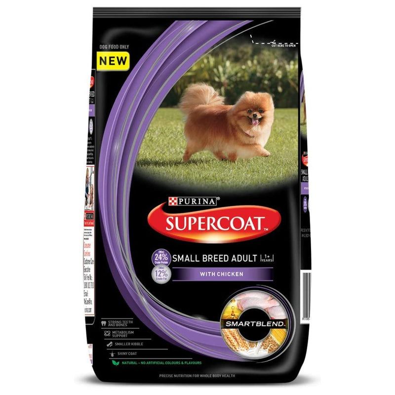 PURINA - SUPERCOAT - Adult Small Breed Dry Dog Food, Chicken, 3 kg
