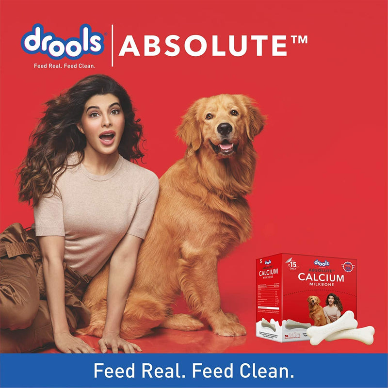 Drools - Absolute Calcium Milk Bone - Supplement for Small Breed Dogs - 30 Pieces, 380 g
